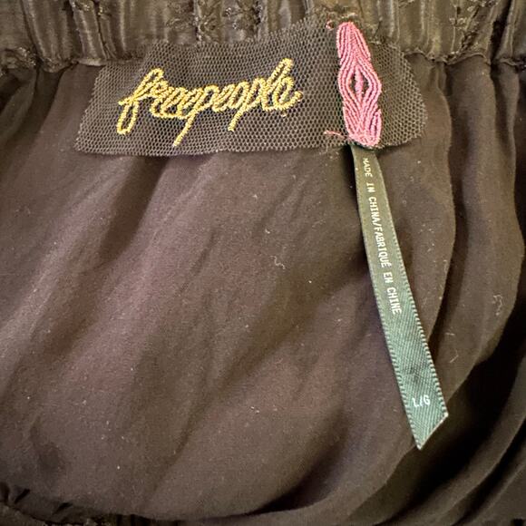 Free People Ethereal Witchy Fairy Cha Cha Maxi Dress Black Large Bohemian Goth - Picture 14 of 16